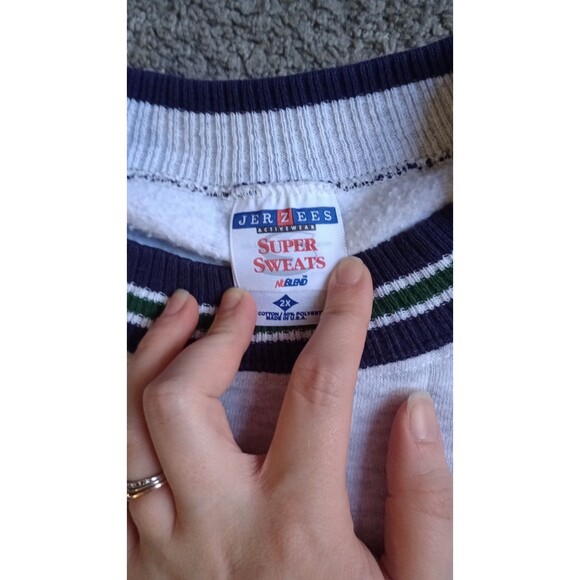 Vintage 90s Bar Harbor Maine Crew Neck Sweatshirt 2X Gray Jerzees - Picture 3 of 5